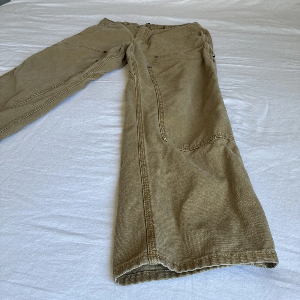 Banana Republic Carpenter Pants Mens 32x32* Double Knee Canvas Workwear Beige